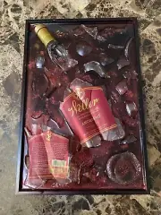 Broken Glass Bourbon Bottle Bar Art Weller Antique 107 Weller whiskey Resin