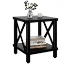 Large End Table Farmhouse Side Table Industrial Style Sofa Table Coffee Black