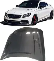 hood scoops for cars， W205 C63 AMG Black Sails Style Carbon Fiber Engine Hood Car Bonnet Compatible For Benz W205 C63s Coupe Sedan Wagan