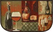 PRINTED EGYPTIAN NYLON RUG (nonskid) (18"x 30") WINE & CHEESE, D Shaped, KH