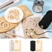 74 Pcs DIY Macrame Kit with Cotton Rope Wood Beads Wood Rings Wood Sticks guWOb