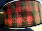 NEW 50 FEET 2 1/2" RIBBON RED & BLACK PLAID CHECKED RIBBON