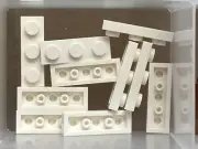 LEGO Parts - White Plate 1 x 3 - No 3623 - QTY 10