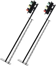 MOLUCKFU 2pcs Miniature Traffic Light Model for Train Signals with Functional Lighting Craft Material Realistic DIY Scene Decor for Sand Table and Railroad Layout