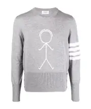 graphic print jumper 5 light gray