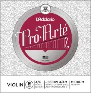 D'Addario Pro-Arte Violin Single Aluminium Wound E String, 4/4 Scale, Medium Ten