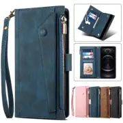 For iPhone 15 14 13 12 11 Pro Max 8 Plus SE XS XR Case Leather Wallet Flip Cover