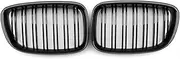 Compatible For BMW 5 Series GT F07 2Pcs Gloss Black Car Front Bumper Hood Kidney Grille 2010-2016 Dual Double Line Grille Auto Accessories(4)