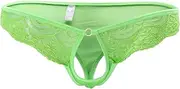 [JEShifangjiusu] Sissy Lace Panties For Men Floral Mesh Open Front Thongs G-String Sexy Silk Lace Bikini Briefs Gay Underwear