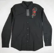 Threadbare Premium Shirt size L Rockabilly Cowboy Flowers BNWT Free Ship