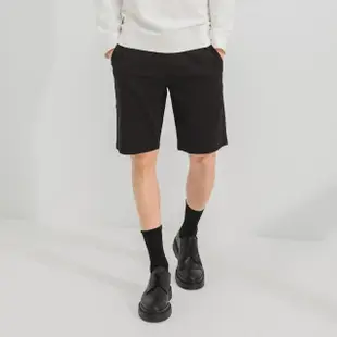 【Hang Ten】男裝-REGULAR FIT經典彈性短褲-黑