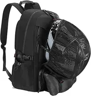 Motorcycle Helmet Backpack 50L, Black, Travel Fashion Commuting, Black