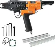 K-SC7E 15 Gauge Pneumatic Hog Ring Gun with Long Nose, 3/4-inch Crown,7.0mm Closure Diameter Hog Ring Staples, Air C Ring Gun for Cage.