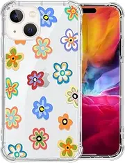 ZHEGAILIAN Case Compatible with iPhone 13 Mini,Cute Flower Design Clear Case for iPhone 13 Mini，Full Body Coverage Soft Silicone TPU Cover Case for iPhone 13 Mini 5.4 inch