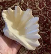Vintage Vohann of California Ceramic Sea Shell Dish, Yellow.