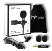 Pop Voice PV510+ Professional Lavalier Microphone Lapel Clip-On Omni-Directional
