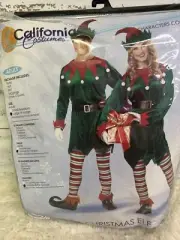 Christmas Elf Costume Unisex L/XL Outfit Only No Hat Or Boot Covers New