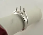 1CT Engagement Ring Mounting 14K White Gold Solitaire Ring Setting