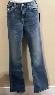 True Religion Women’s Becca Mr Big T Flap Bootcut Medium Wash Denim Jeans Sz 29
