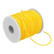 55 Yards 2mm PVC Hollow Pipe Rubber Cord 1mm ID with Plastic Spool,Golden Yellow