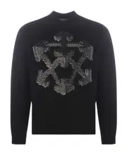 3D Arrow-motif knitted jumper L,M Black