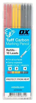 OX PRO TUFF CARBON MARKING PENCIL LEADS 10PCS OX-P503202