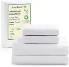 LANE LINEN 100% Organic Cotton King Size Sheets Set, 4Pc King Sheets, Soft Breat