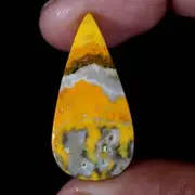 Natural Pear Bumble bee Jasper Gemstone 12.10 Cts Astrology Cabochon 14X28X04MM