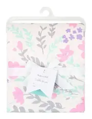 The Peanutshell Cotton Nursery Blanket 101cm in Pink Floral