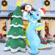 Christmas Santa Hat Dragon Snowman Tree Air Inflatable Decor Up Holiday