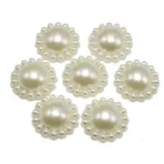 500 Ivory Acrylic Flatback Flower Pearl 1/2" Half Pearl Scrapbook Free Shiping