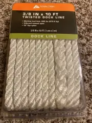 Ozark Trail 3/8 inch X 10 Ft Twisted Nylon Dock Line-White - 550 Lbs (ref91/125)