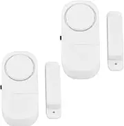 LiXiongBao 2 Pack Personal Security Window Door Alarm Home Protection Against Burglar Wireless Chime Alarms - Loud Safe Door Alarms for Kids Safety, DIY for Home Security, Office Protection (White)