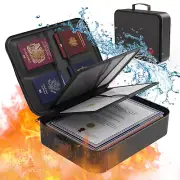 Fireproof Document Box Lock File Safe Bag Home Multi-Layer Important Organizer