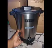 Cafetera Percoladora Agua Caliente 50 Tazas Acero Inoxidable Grado Comercial 8L