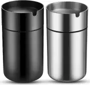2 Pieces Car Cup with Lid Portable Cup Holder for Car Mini Trash Can Stainless S