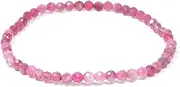 [CrystalAge] Pink Tourmaline 3mm Faceted Mini Bead Bracelet