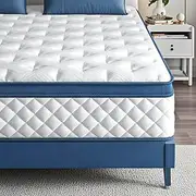 Laccard Queen Mattress 14 Inch Medium Firm Hybrid Queen Size Bed Mattresses, Memory Foam Mattress in a Box for Pressure Relief, Individual Pocket Spring-Motion Isolation with Edge Support, CertiPUR-US