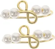 [Tofficu] 5sets Anxiety Relief Rings Fashionable Ring Pearls for Women Decorative Fidget 2pcs*5