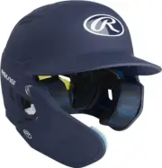 Rawlings Navy Mach Batting Helmet w/Adj Face Grd -JR Left Hand Batter New