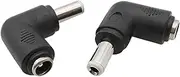 ROBAUN DC Connector 5.5x2.1mm Female Jack DC Power Adapter to 6.0x4.4mm 6.3x3.0 5.5x2.5 5.5x1.7 4.8x1.7 4.0x1.7mm Male Plug Right Angle(C,2Pcs)