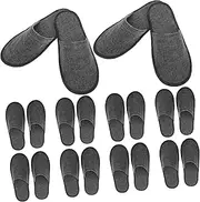 [BESPORTBLE] 20pcs Portable Folding Slippers Hotel Indoor Slippers Men Home House Size Washable Guest Shoes Non Adult Mellow Slide Plush Adult Indoor Foam Soft Fluffy Grey Cotton Linen