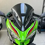 Lorababer Motorcycle PC Plastic Windscreen Windshield Baffle Wind Deflectors Flyscreen Protector Compatible with K-awasaki Ninja 400 250 Ninja400 Ninja250 2018 2019 2020 2021 2022 2023 (Smoke)