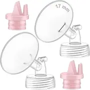 Maymom Pump Part Compatible with Spectra/Ameda Luna Pumps, Syngery Gold; Incl Wide Mouth Flange 17 mm 2nd Gen. Pink Valve; Not Original Spectra Flange; Replaces Spectra S1 S2, Plus Shield, Accessories