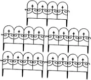 IWOWHERO Small Garden Fence 5pcs Plastic Gate Fence Portable Dog Barrier Temporary Fencing Outdoor Decorative Border