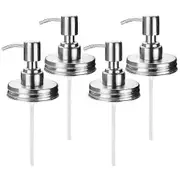 4Pcs Mason Jar Soap Dispenser Lid and Pump Replacement Soap Pump for Kitchen Bathroom