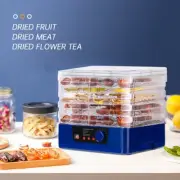 5 Trays 22-26cm Adjustable Food Dehydrator Fruit Dryer Jerky Maker 35-70℃ 350W