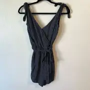 New Abercrombie & Fitch Polka Dot Wrap Front Tie Shoulder Romper size S