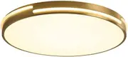 Modern Simple Gold Full Copper Ceiling Lamp, Slim Round LED Flush Mount Ceiling Light, 3 Color Temperatures, Acrylic Lamp Shade, Close to Ceiling Light Fixtures