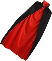 BESPORTBLE Halloween Cape Cloak Vampire Cape: 1. Dracula Cape Cool Dual- Layer Stand Collar Adults Cloak Cape for Halloween Masquerade Cosplay Cloak Prop (Black and Red) Halloween Bat Costume